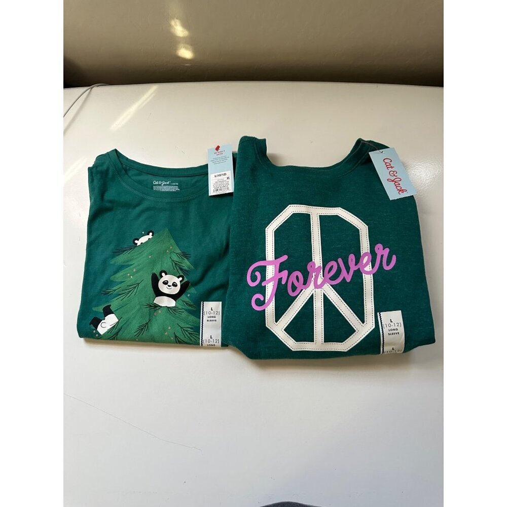 Cat & Jack Little Girls Long Sleeve and Pullover Sweatshirt size L (10/12) NWT